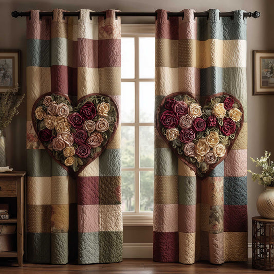 Floral Rose Quilted Curtains GFTOMA8803