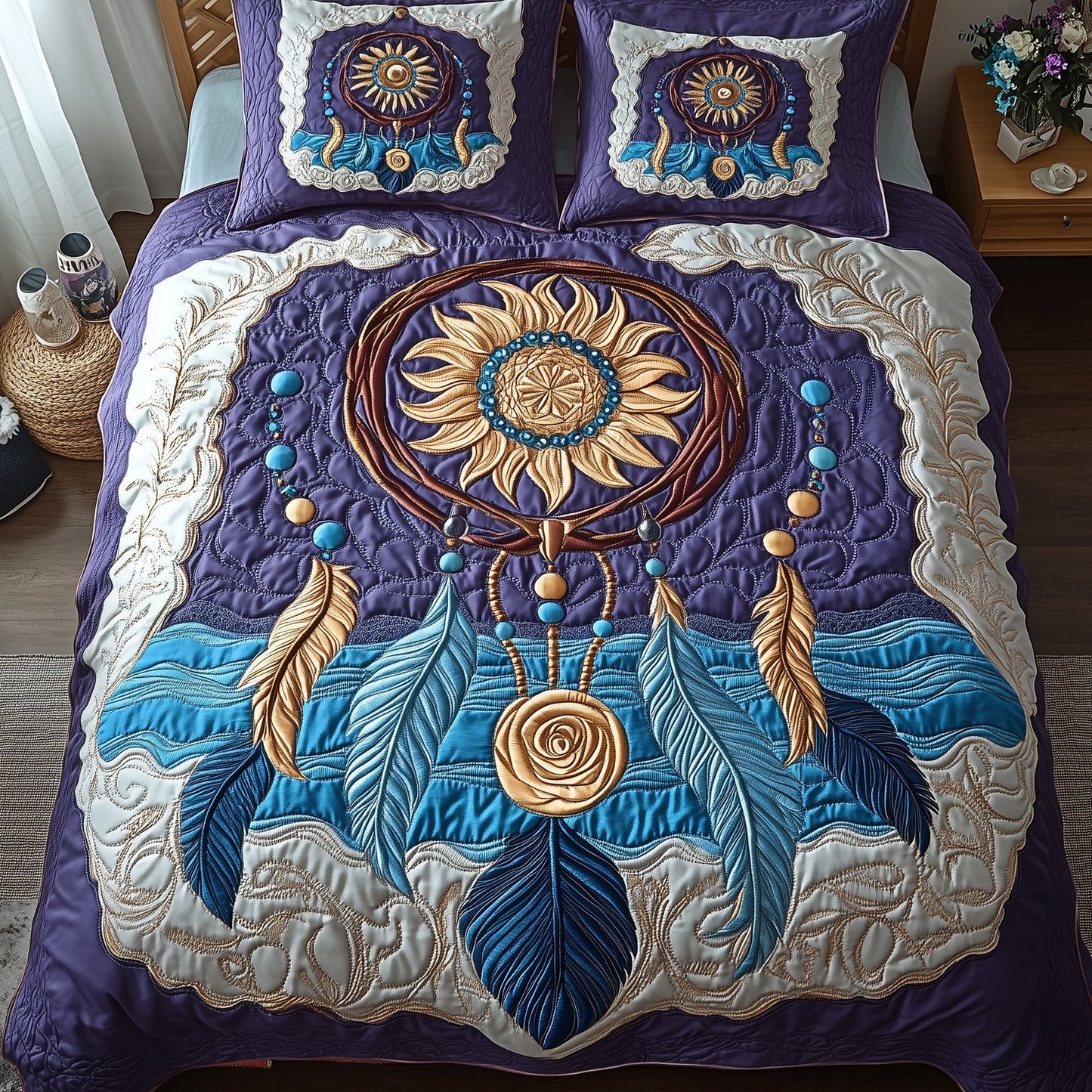 Celestial Dream Catcher 3-Piece Quilted Bedding Set GFTOMA881