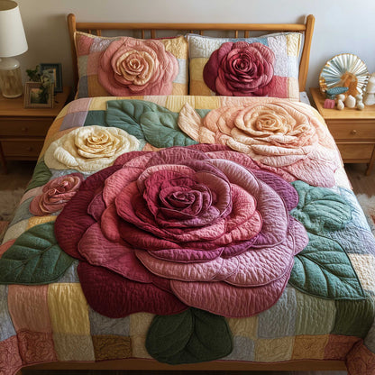 Rose Garden 3-Piece Quilted Bedding Set GFTOMA8813