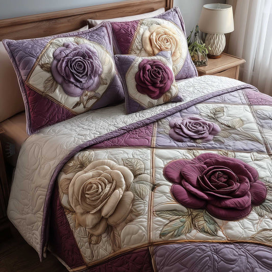 Rose Garden 3-Piece Quilted Bedding Set GFTOMA8815