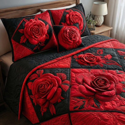 Rose Garden 3-Piece Quilted Bedding Set GFTOMA8816