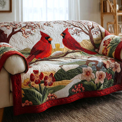Cardinal Love Quilted Sofa Cover GFTOMA8864