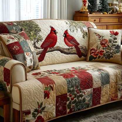 Cardinal Love Quilted Sofa Cover GFTOMA8865
