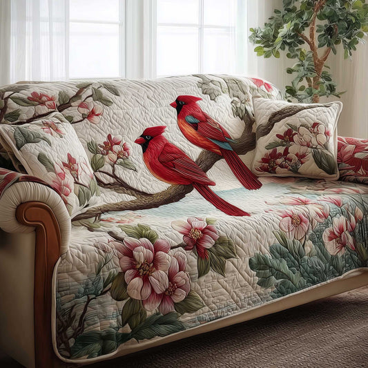 Cardinal Love Quilted Sofa Cover GFTOMA8866