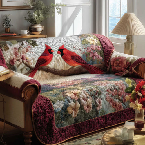 Cardinal Love Quilted Sofa Cover GFTOMA8867