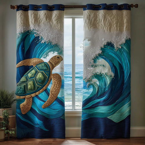 Turtle Oasis Quilted Curtains GFTOMA8879