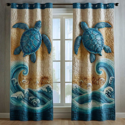 Turtle Oasis Quilted Curtains GFTOMA8880