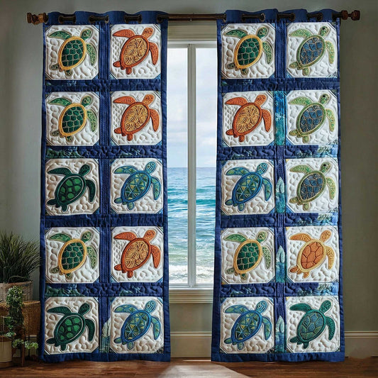 Turtle Oasis Quilted Curtains GFTOMA8881