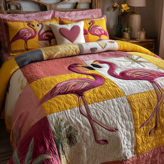 Flamingo 3-Piece Quilted Bedding Set GFTOMA8901