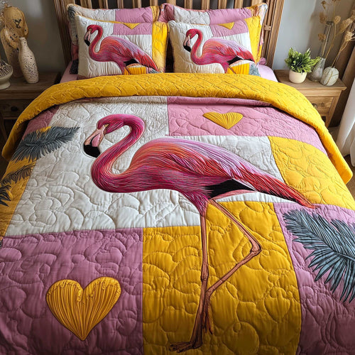 Flamingo 3-Piece Quilted Bedding Set GFTOMA8902
