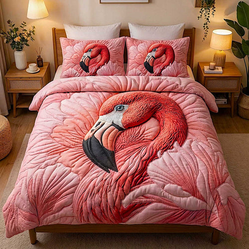 Flamingo 3-Piece Quilted Bedding Set GFTOMA8903