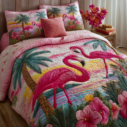 Flamingo 3-Piece Quilted Bedding Set GFTOMA8904