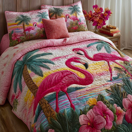 Flamingo 3-Piece Quilted Bedding Set GFTOMA8904