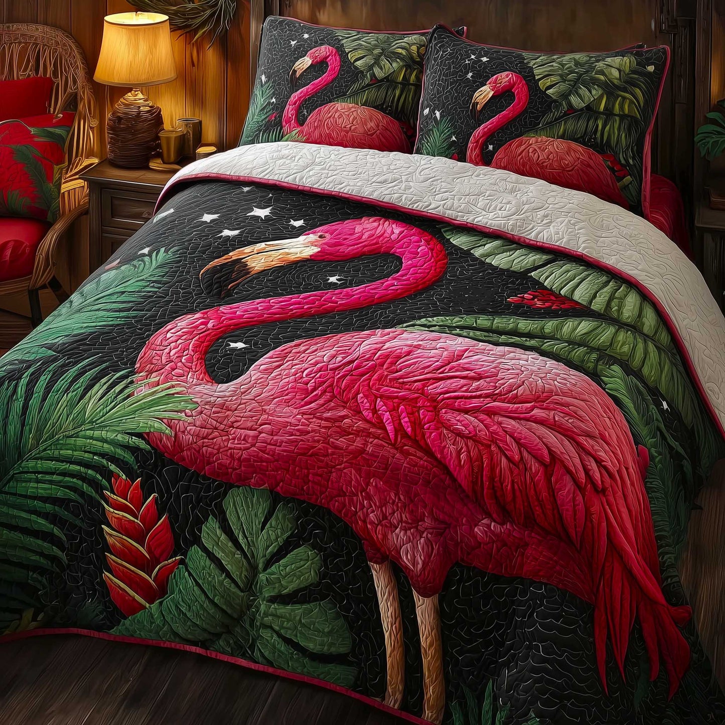 Flamingo 3-Piece Quilted Bedding Set GFTOMA8905
