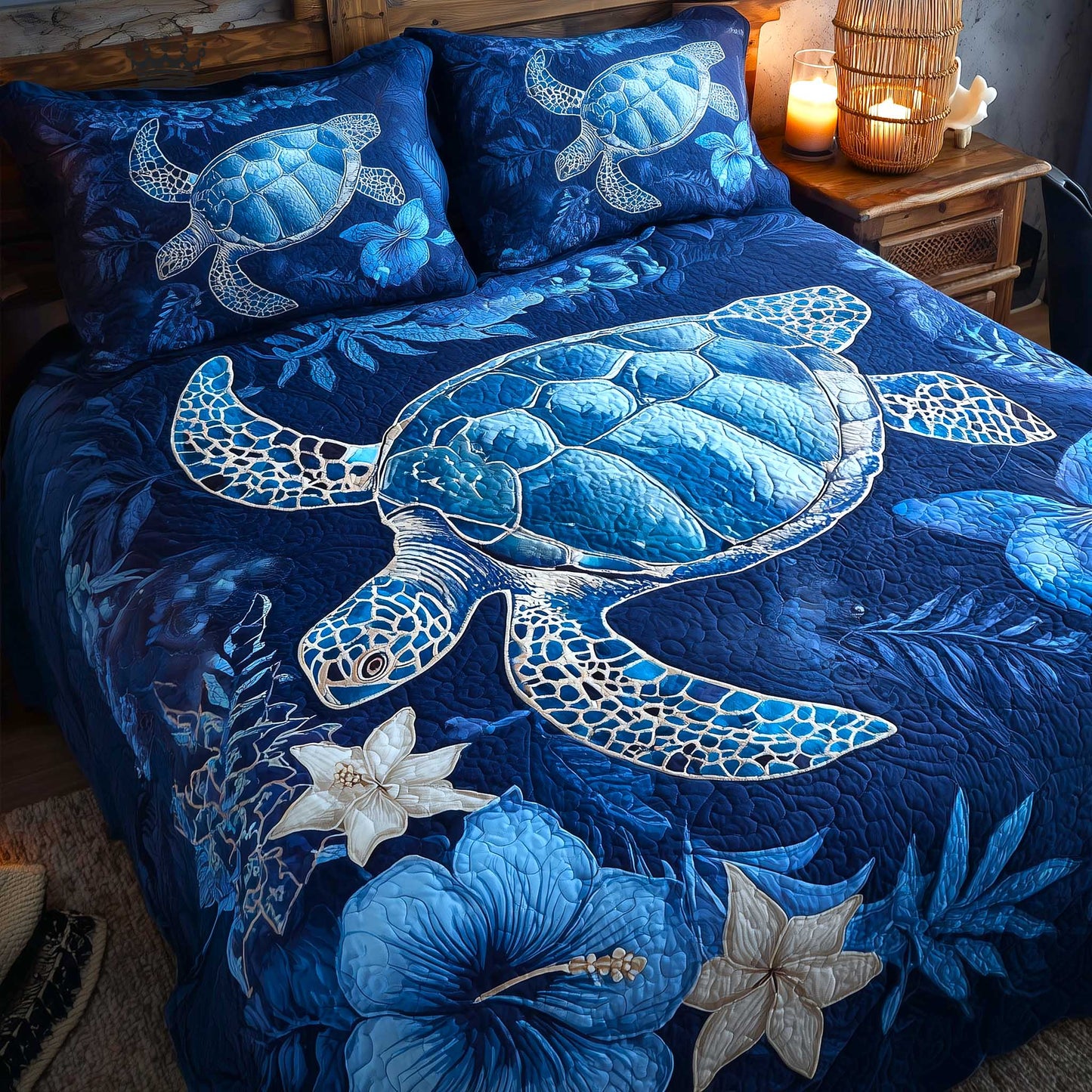 Turtle Oasis 3-Piece Quilted Bedding Set GFTOMA8914