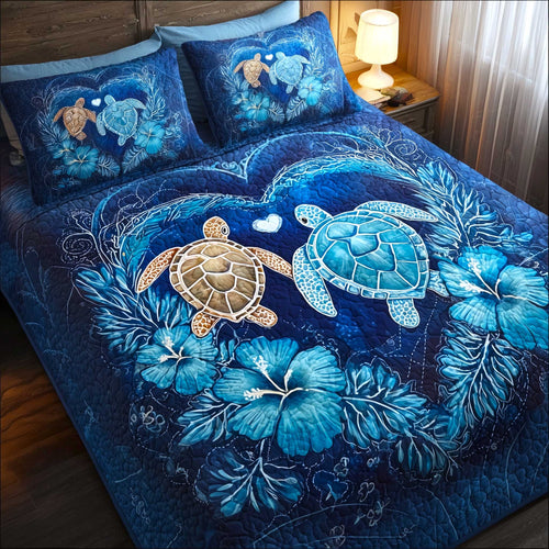 Turtle Oasis 3-Piece Quilted Bedding Set GFTOMA8916