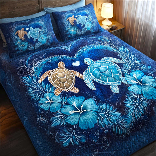 Turtle Oasis 3-Piece Quilted Bedding Set GFTOMA8916