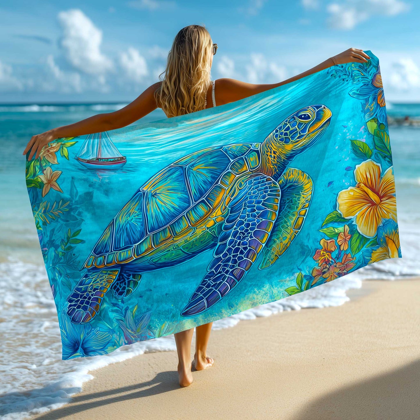 Turtle Oasis Beach Towel GFTOMA8922