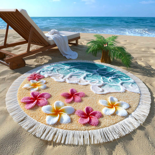 Plumeria Round Beach Towel GFTOMA8928