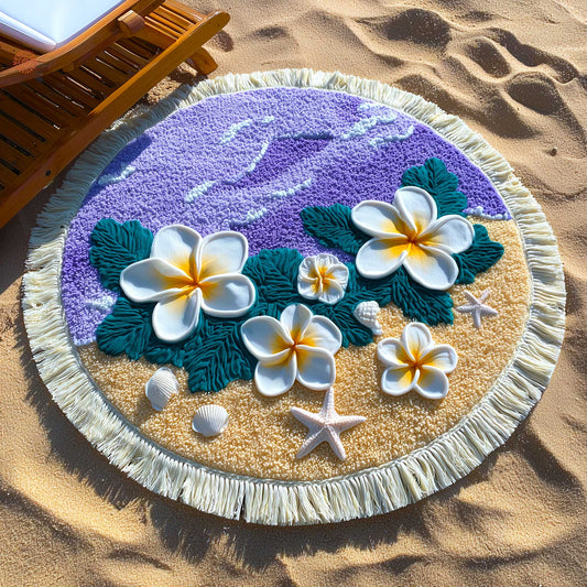 Plumeria Round Beach Towel GFTOMA8929