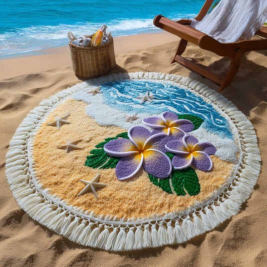 Plumeria Round Beach Towel GFTOMA8931