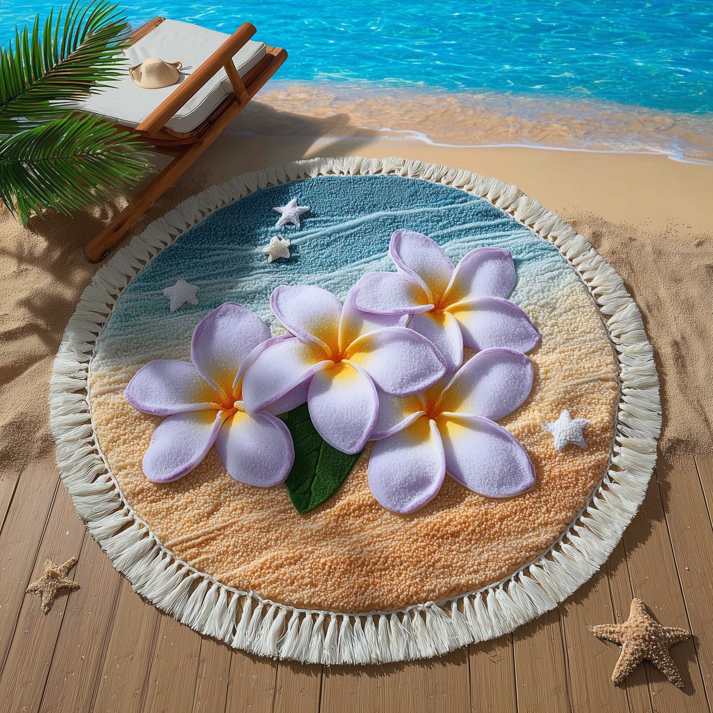 Plumeria Round Beach Towel GFTOMA8932