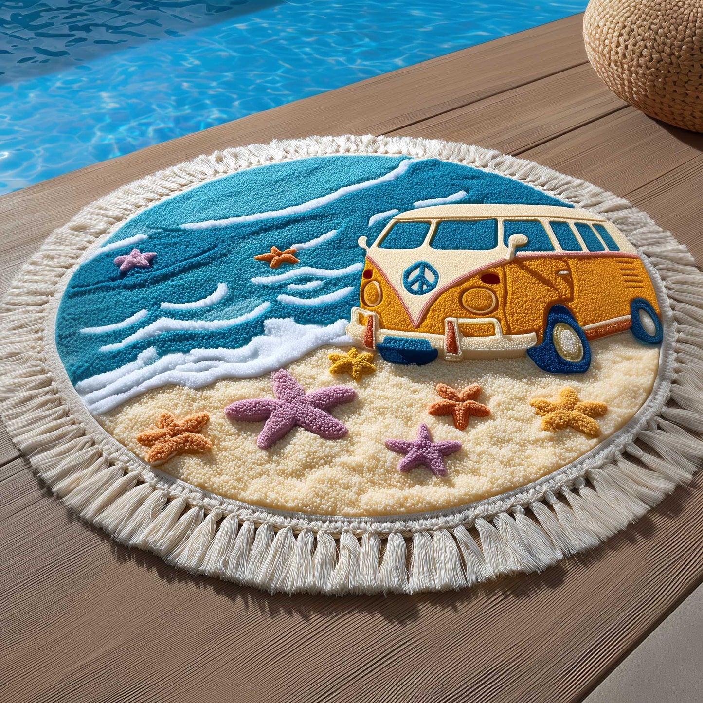 Free Spirit Van Round Beach Towel GFTOMA8933