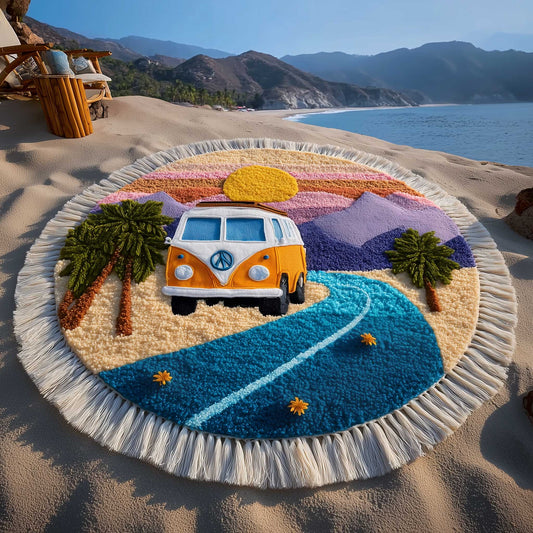 Free Spirit Van Round Beach Towel GFTOMA8937