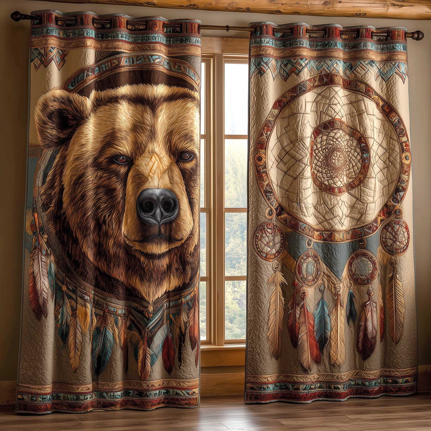 Wilderness Bear Quilted Curtains GFTOMA8945