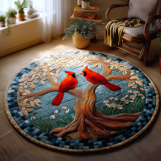Cardinal Love Quilted Round Mat GFTOMA8988