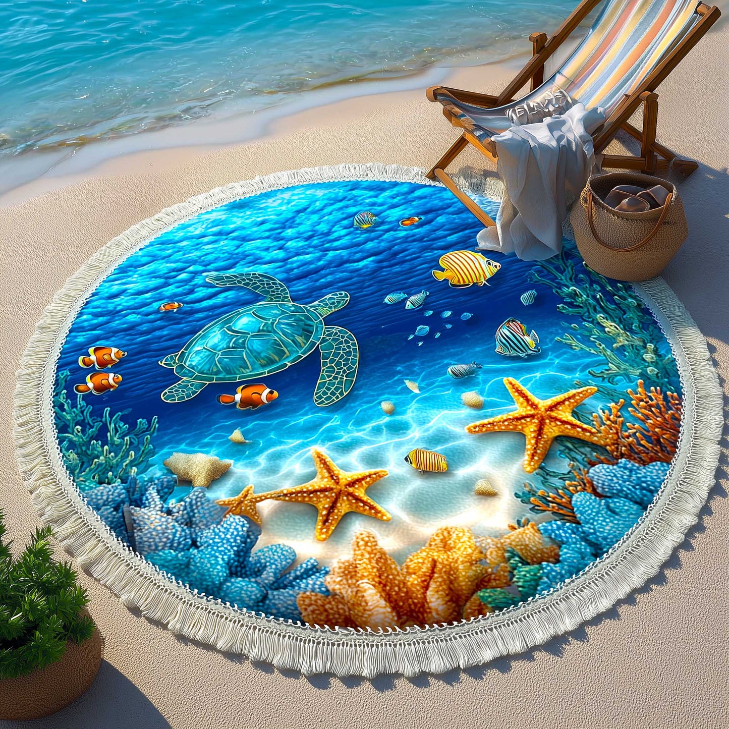 Ocean Breeze Round Beach Towel GFTOMA8997