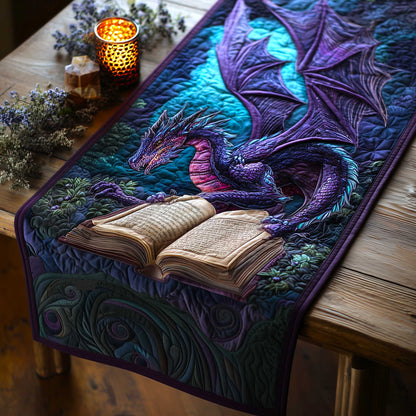 Bookbound Dragon Quilted Table Runner GFTOMA9034