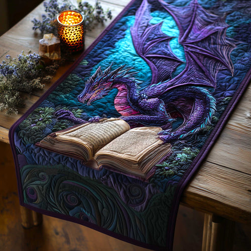 Bookbound Dragon Quilted Table Runner GFTOMA9034