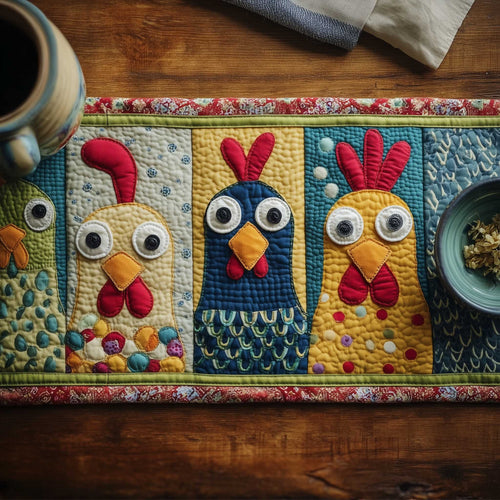 Funny Chickens Quilted Table Runner GFTOMA9039