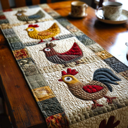 Funny Chickens Quilted Table Runner GFTOMA9043
