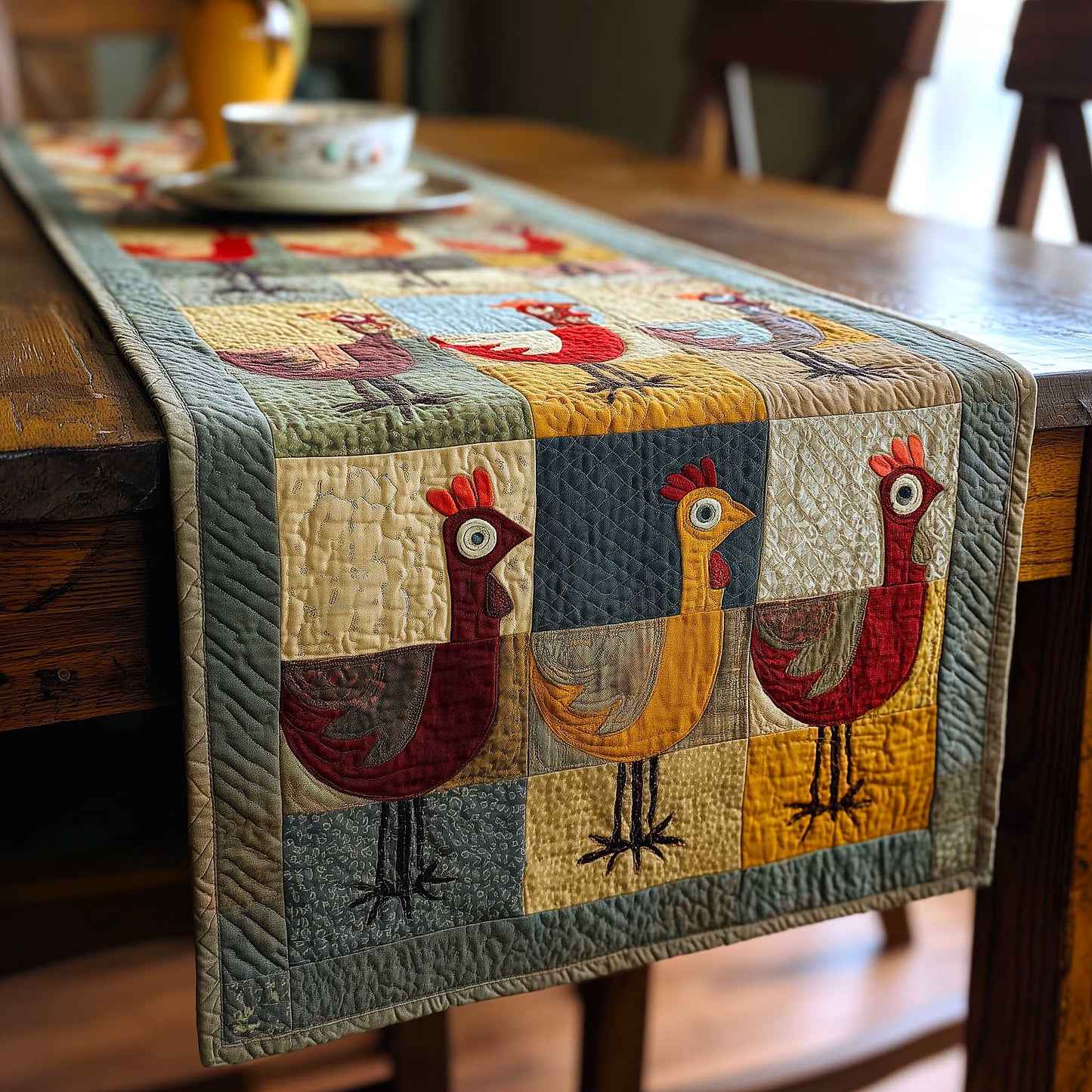 Funny Chickens Quilted Table Runner GFTOMA9044