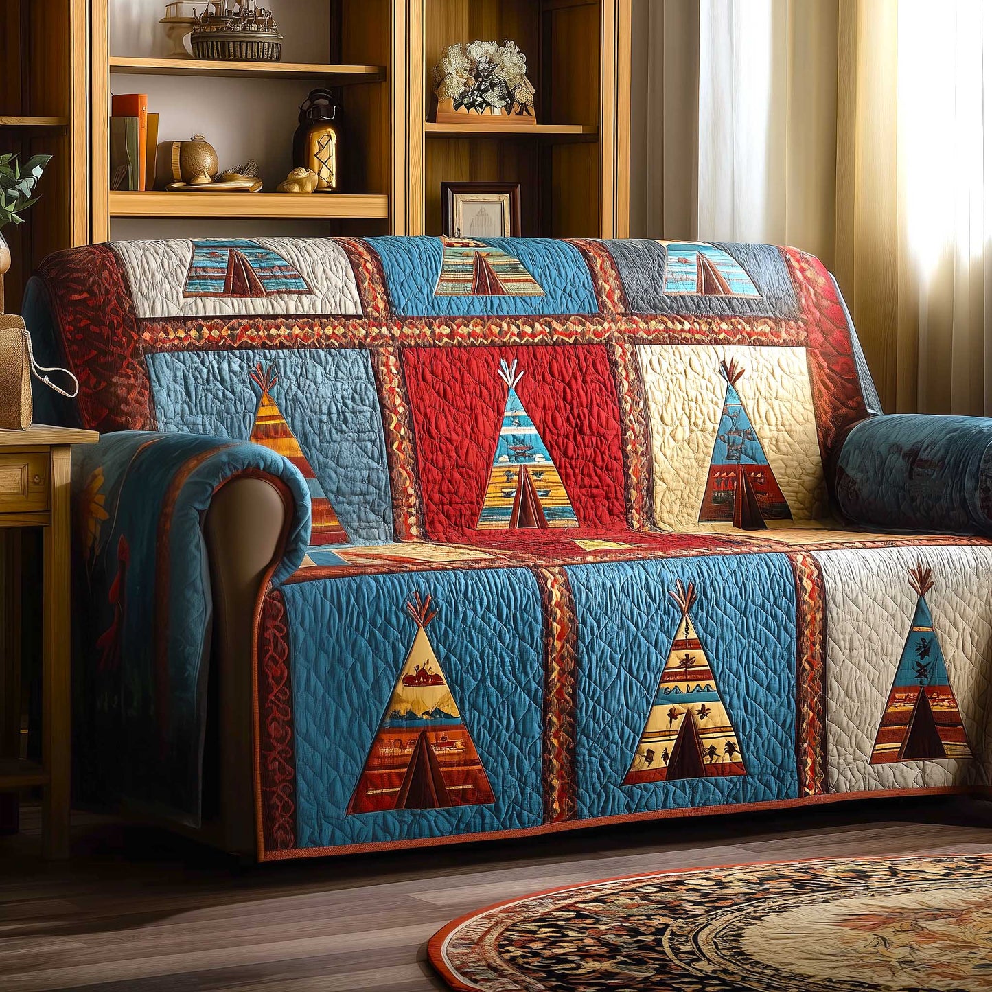 Tribal Comfort Quilted Sofa Cover GFTOMA9083