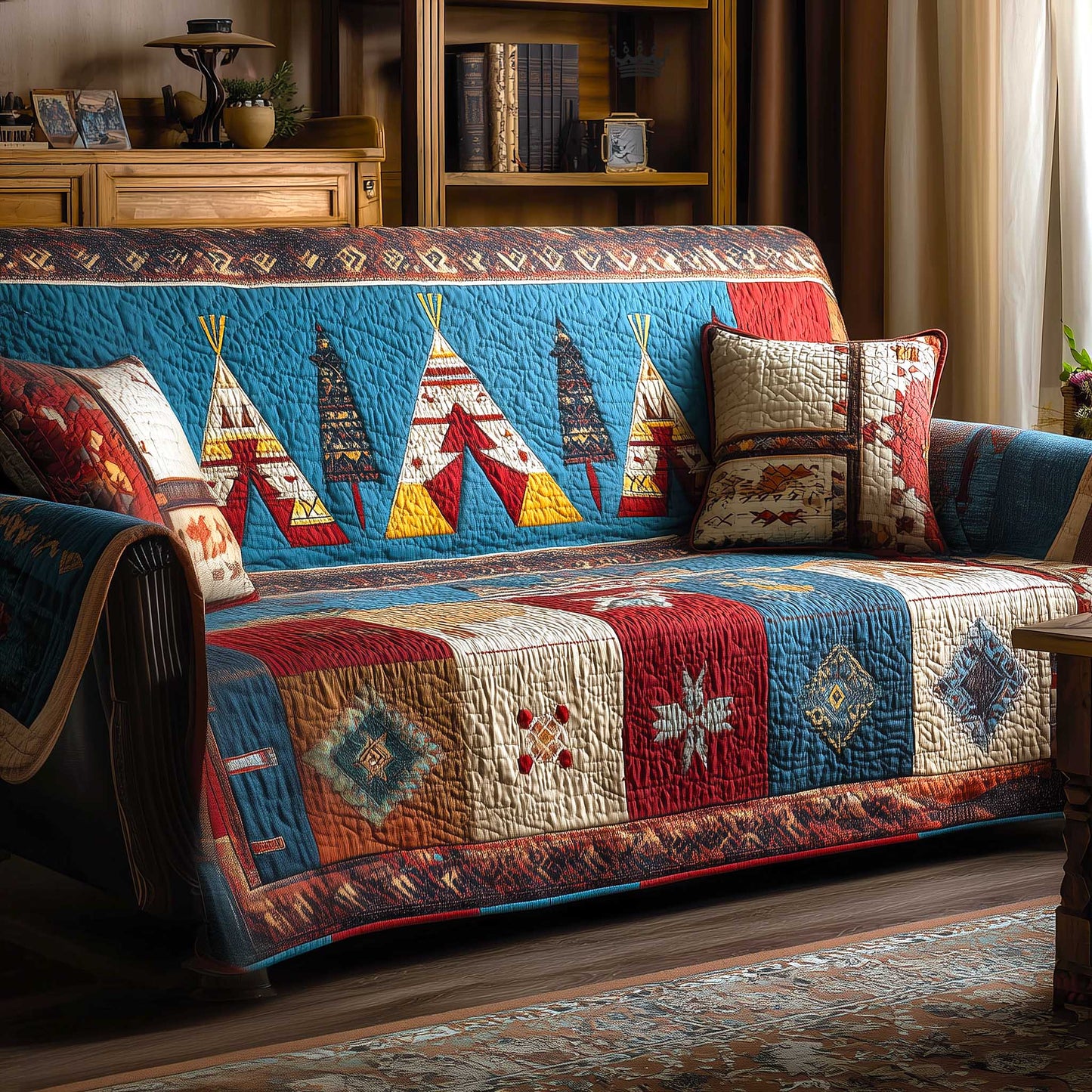 Tribal Comfort Quilted Sofa Cover GFTOMA9084