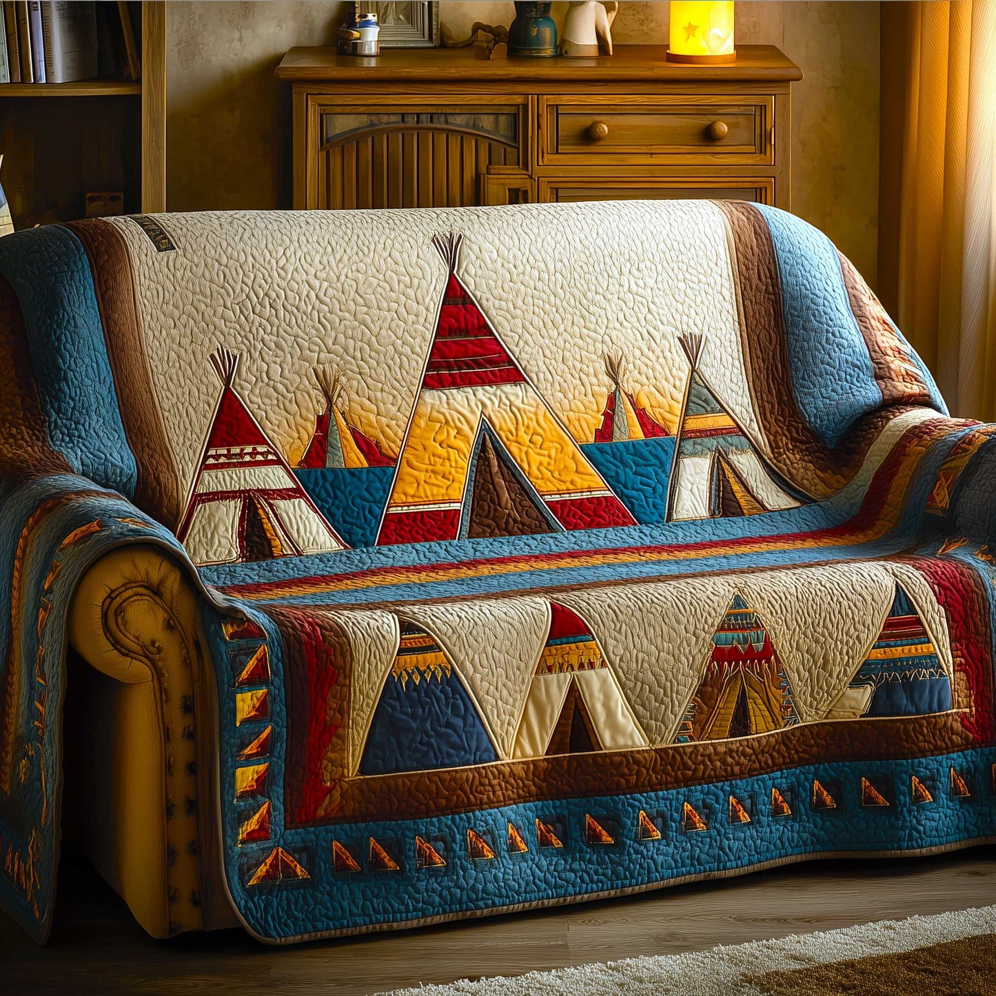 Tribal Comfort Quilted Sofa Cover GFTOMA9085