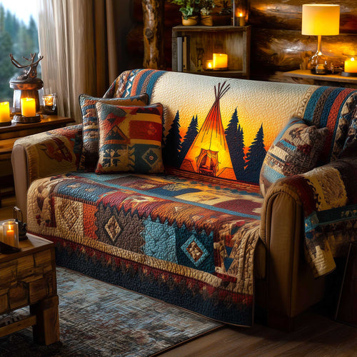 Tribal Comfort Quilted Sofa Cover GFTOMA9087