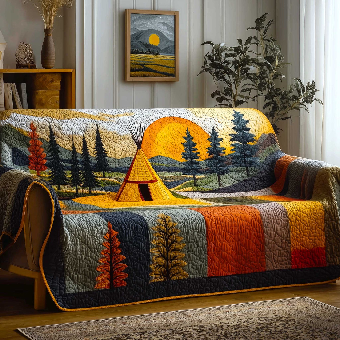 Tribal Comfort Quilted Sofa Cover GFTOMA9088