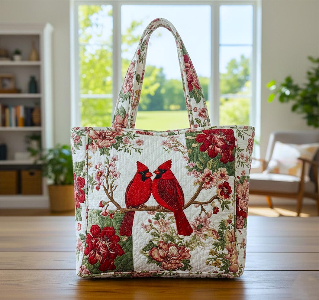Cardinal Love Quilted Tote Bag GFTOMA9112
