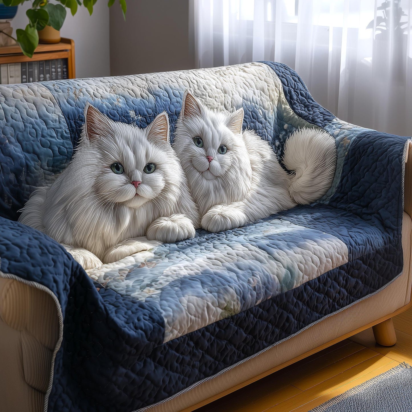 Playful Cats Quilted Sofa Cover GFTOMA9178