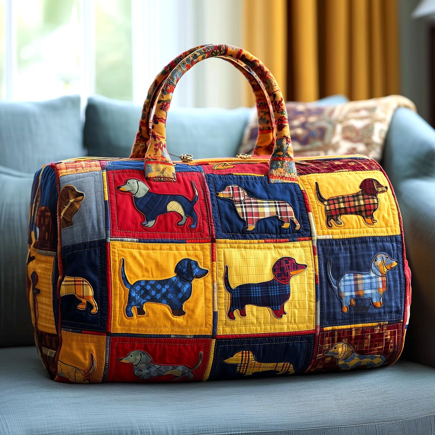 Dachshund Joy Quilted Duffle Bag GFTOMA9192