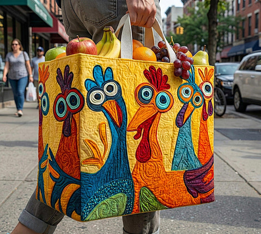Chicken Fun Quilted Shopping Bag GFTOMA9201