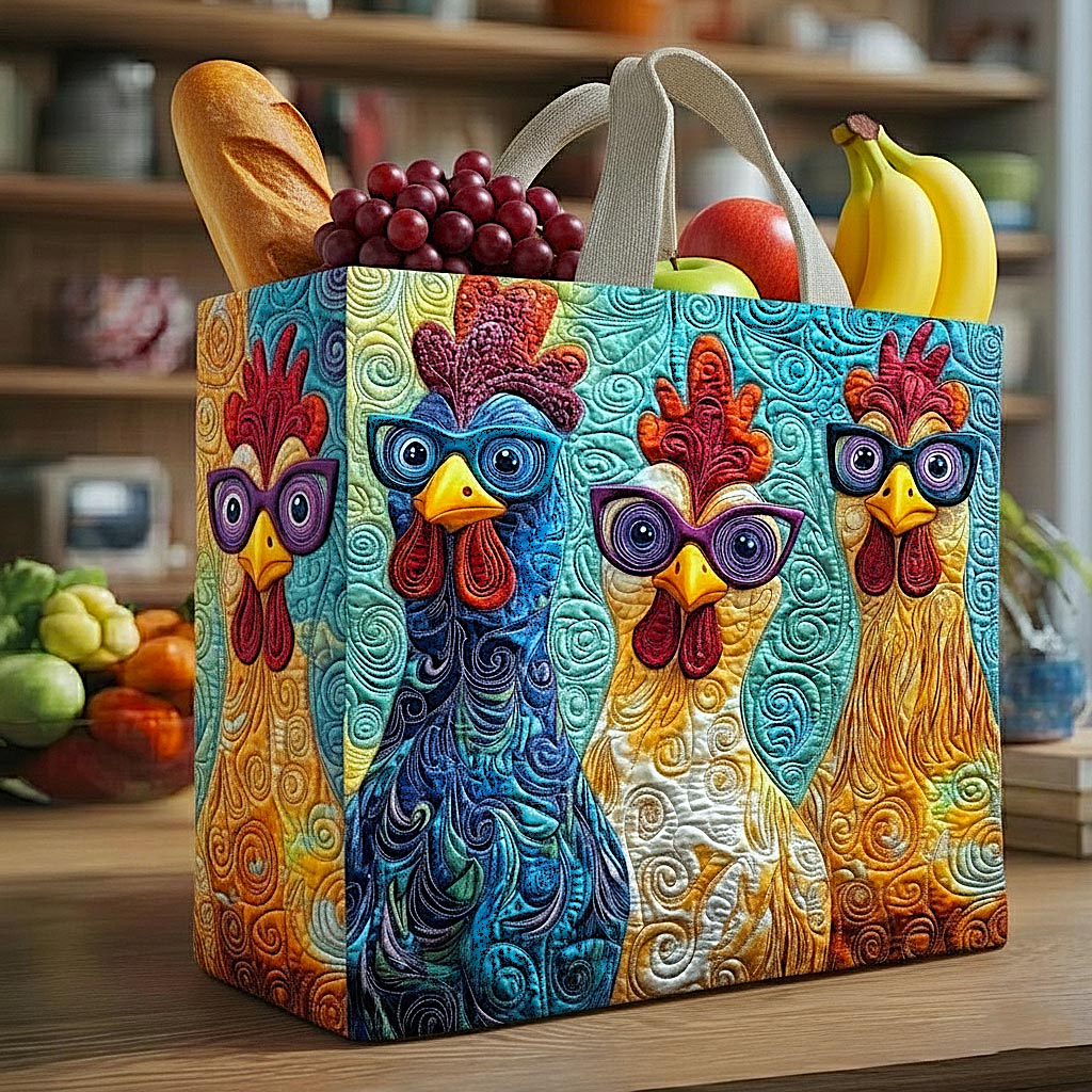 Chicken Fun Quilted Shopping Bag GFTOMA9204
