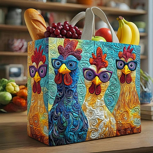 Chicken Fun Quilted Shopping Bag GFTOMA9204