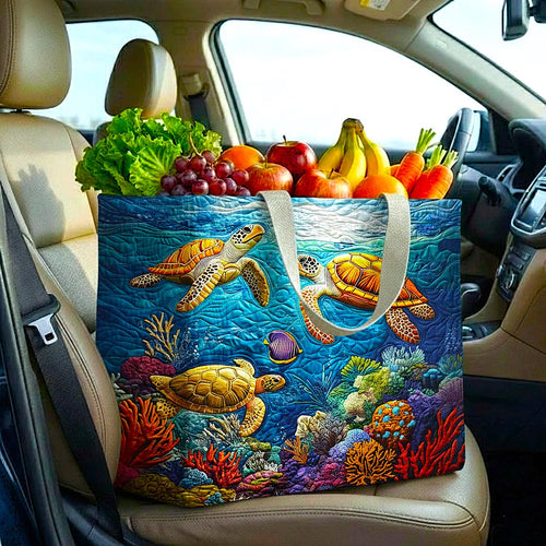 Turtle Calm Quilted Shopping Bag GFTOMA9208