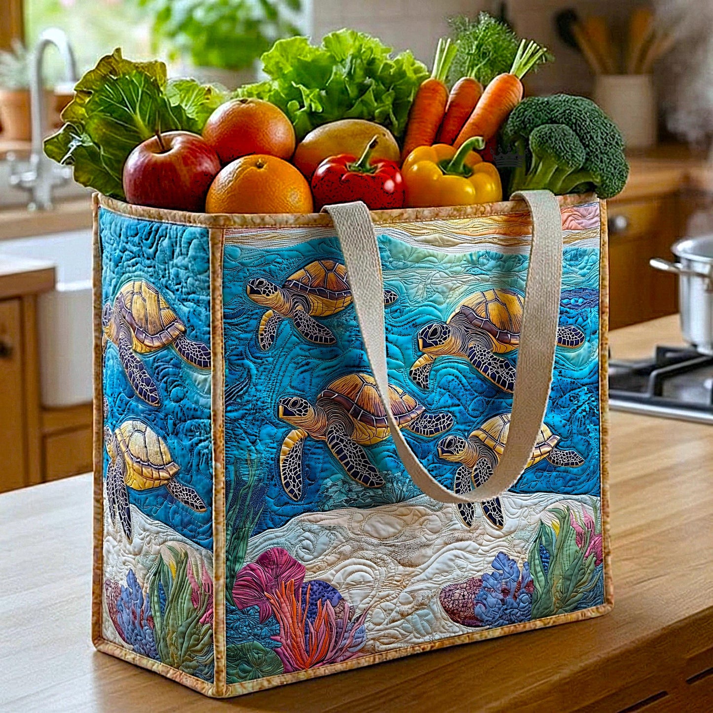 Sea Turtle Quilted Shopping Bag GFTOMA9209
