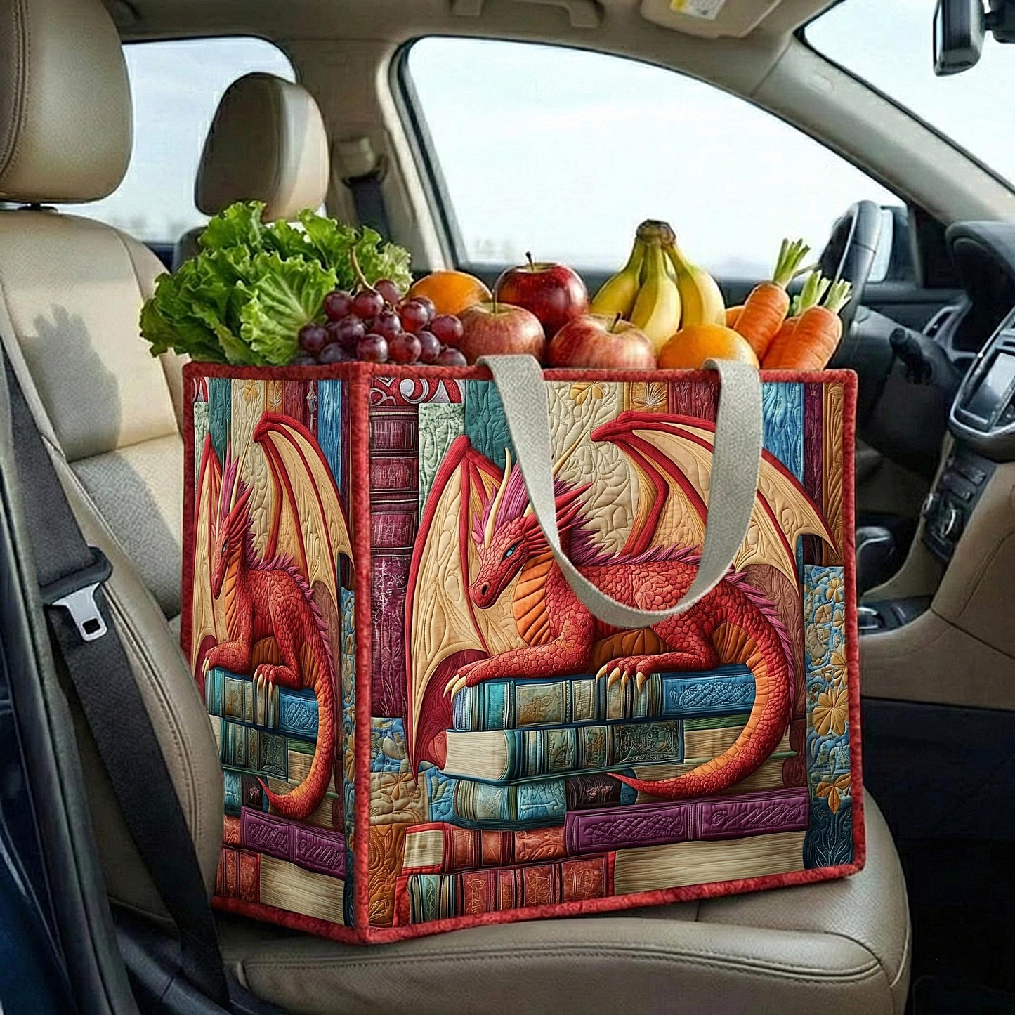 Dragon Library Quilted Shopping Bag GFTOMA9239